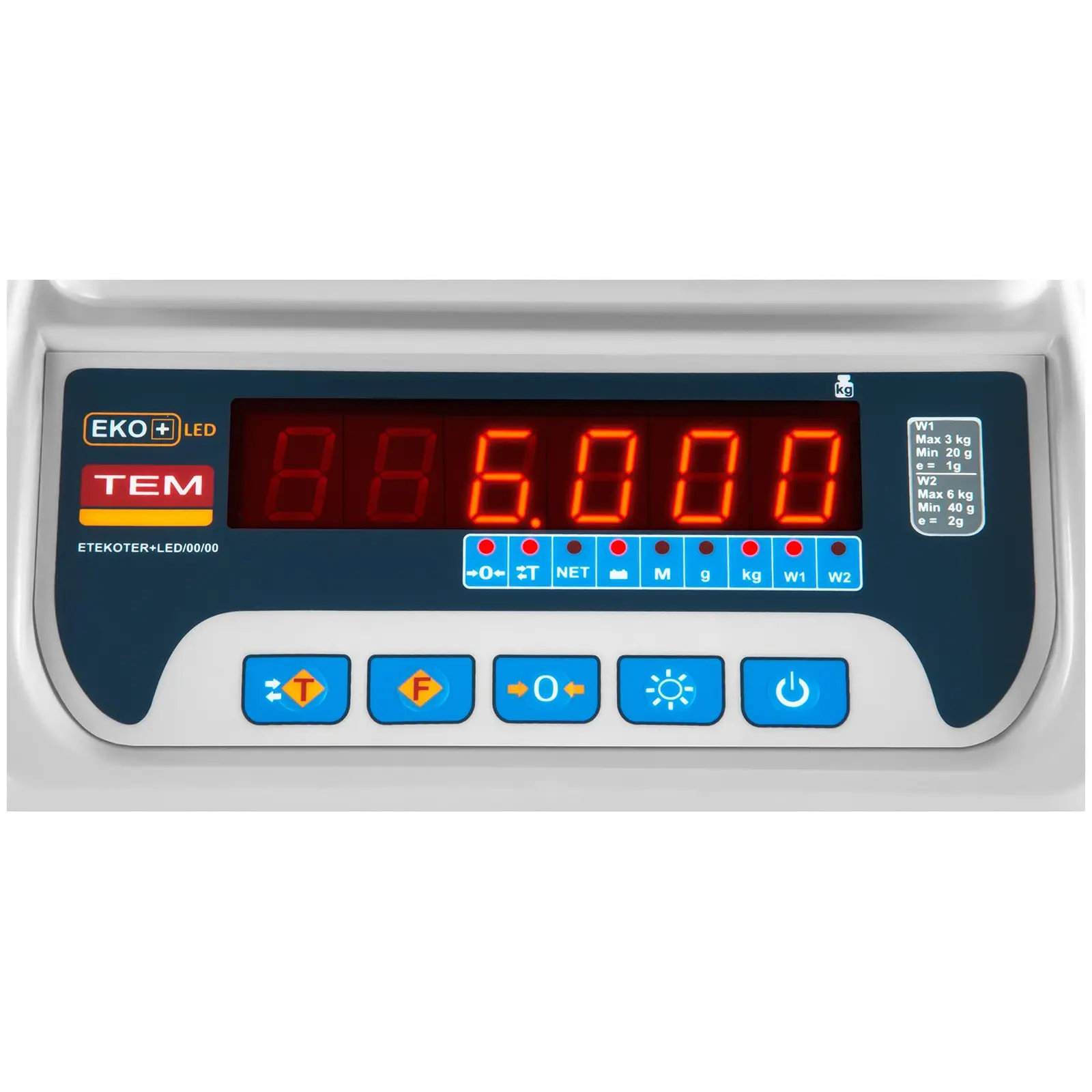 Stolní váha - cejchovaná - 3 kg / 1 g - 6 kg / 2 g - 19,5 x 24,5 cm - LED (Tárování: Ano)