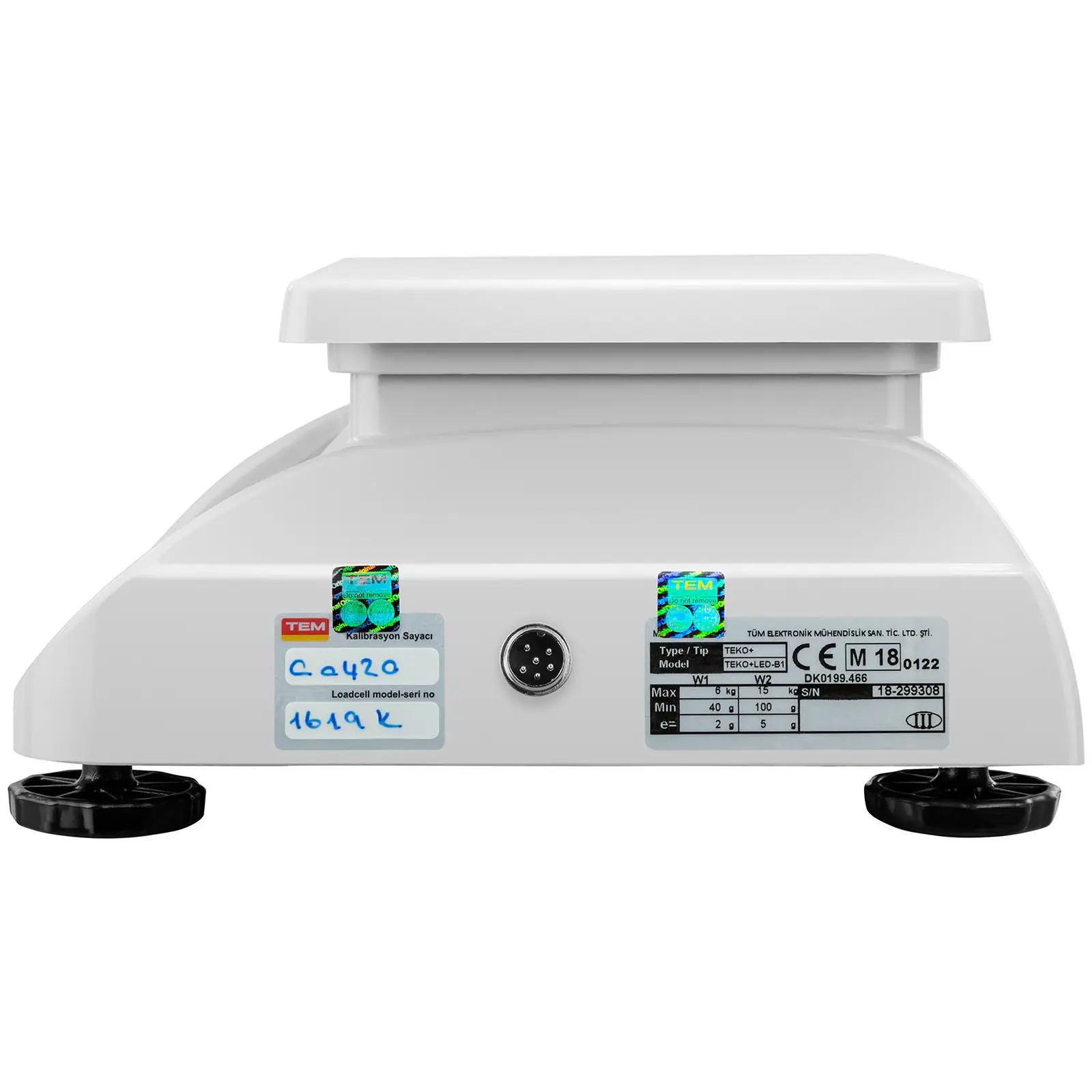 Stolní váha - cejchovaná - 6 kg / 2 g - 15 kg / 5 g - 17 x 22 cm - LED (Sčítání: Ano)