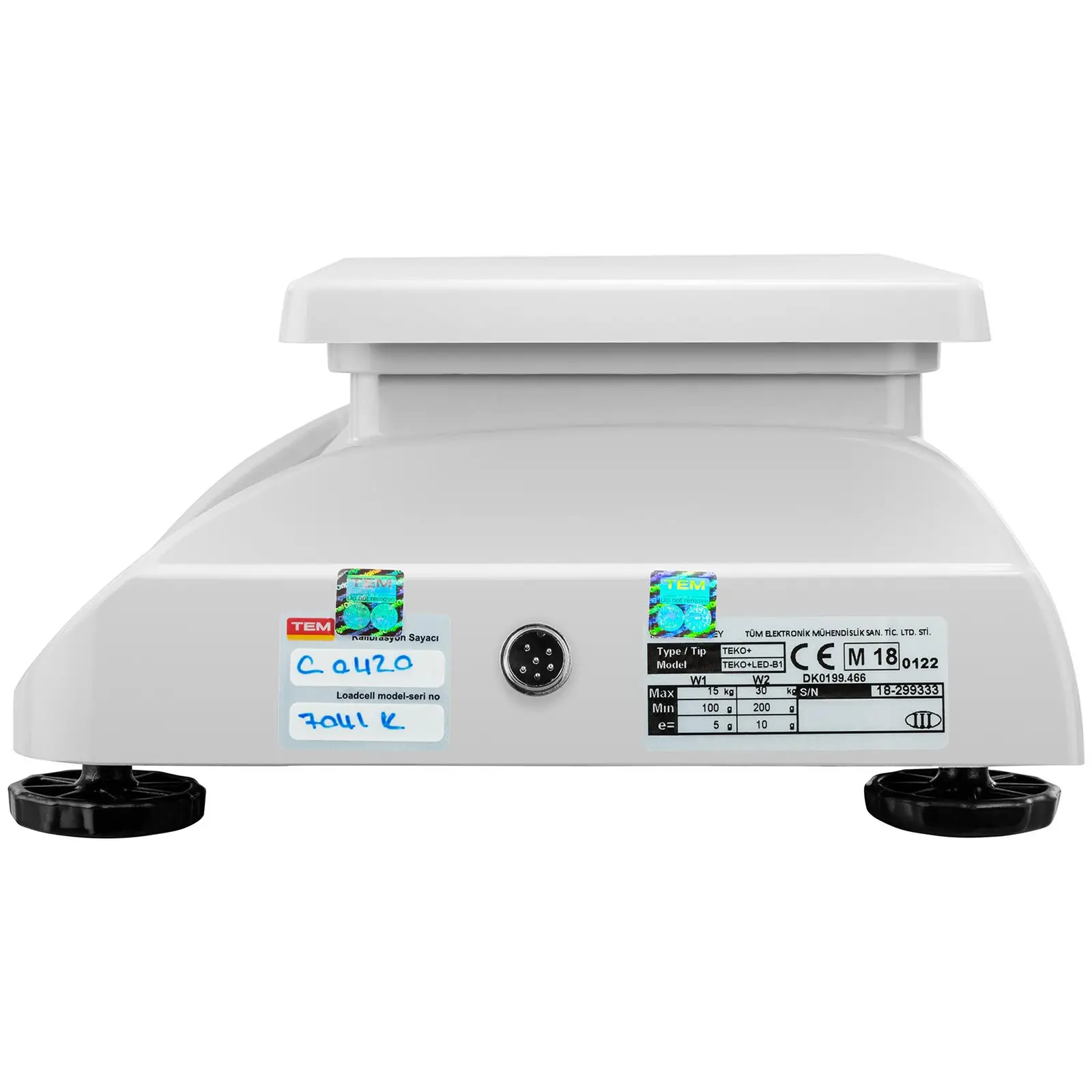 Stolní váha - cejchovaná - 15 kg / 5 g - 30 kg / 10 g - 17 x 22 cm - LED (Sčítání: Ano)
