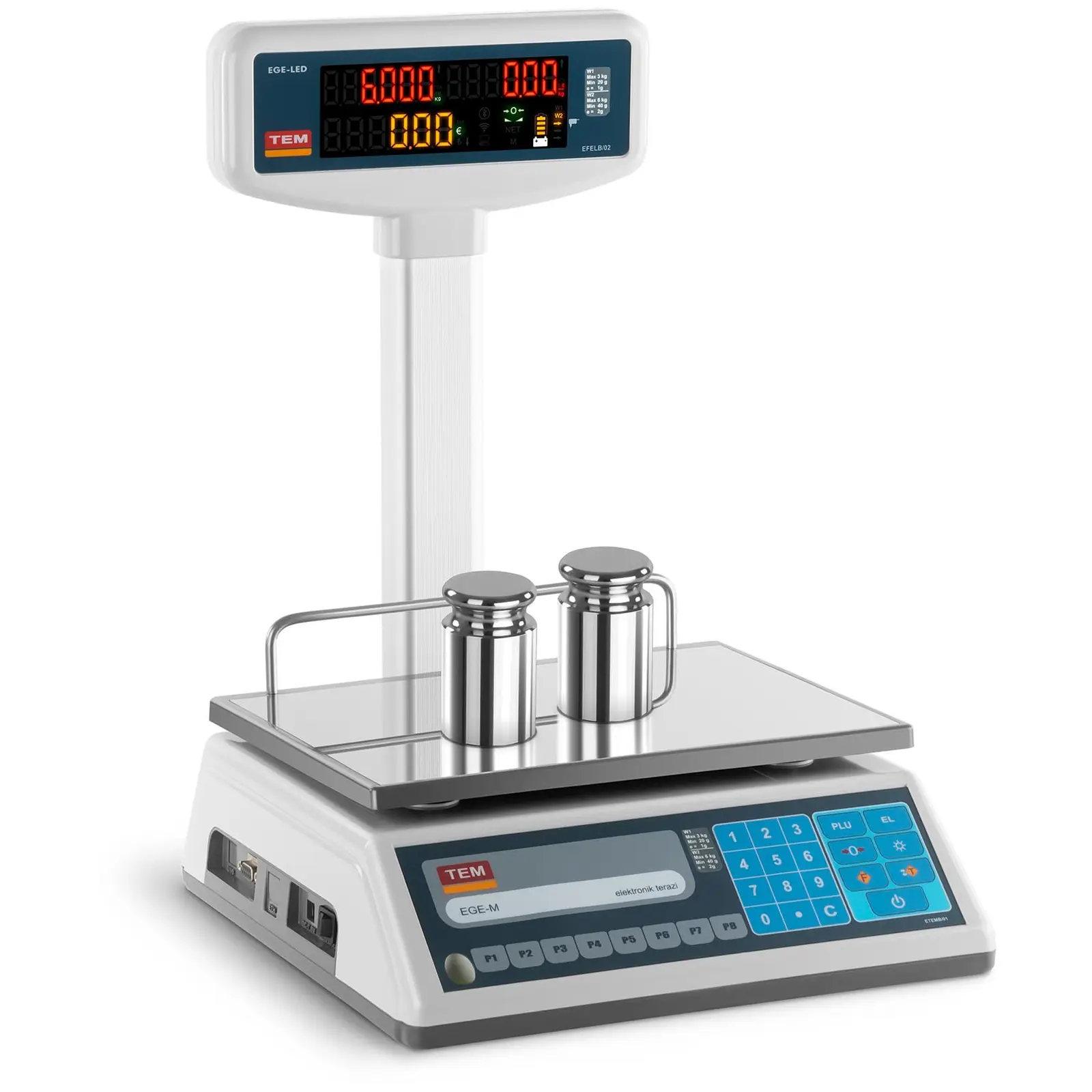 Price Scale with LED display - calibrated - 3 kg / 1 g - 6 kg / 2 g