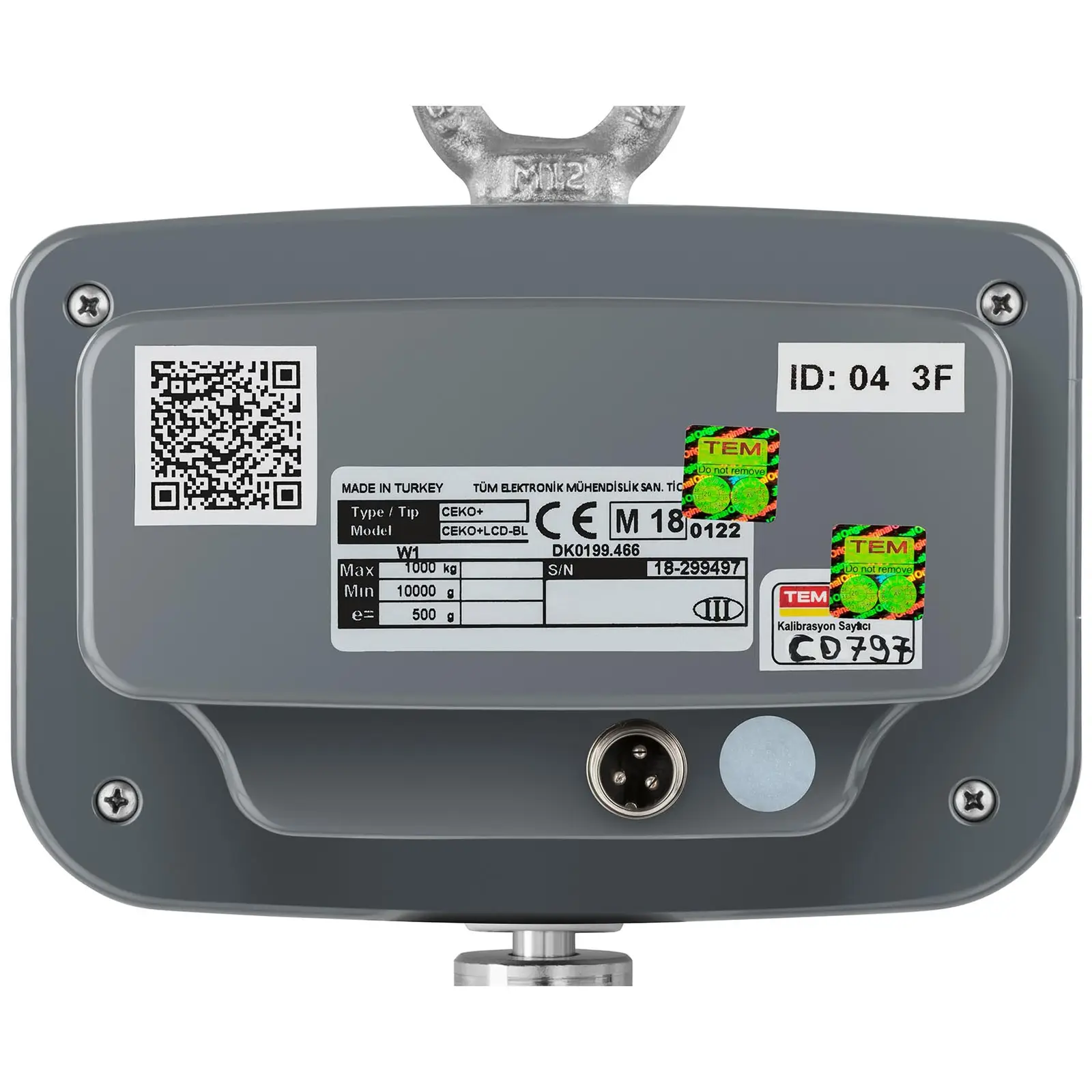 Jeřábová váha - cejchovaná - 1 000 kg / 0,5 kg - LCD - digitální - dálkové ovládání (Nuly: Ano)