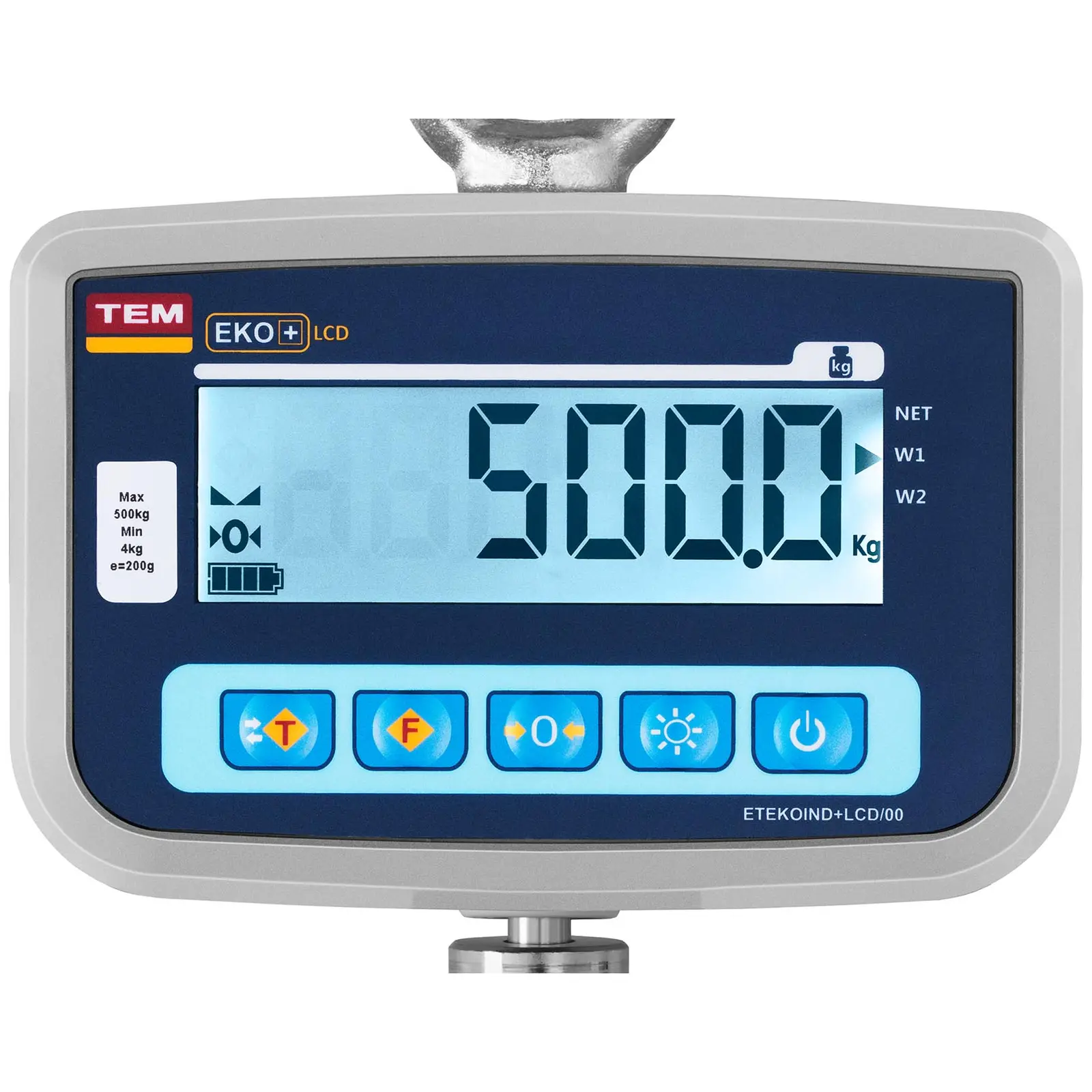 Crane Scale - calibrated - 500 kg / 0.5 kg - LCD - digital - remote control (Tare: Yes)