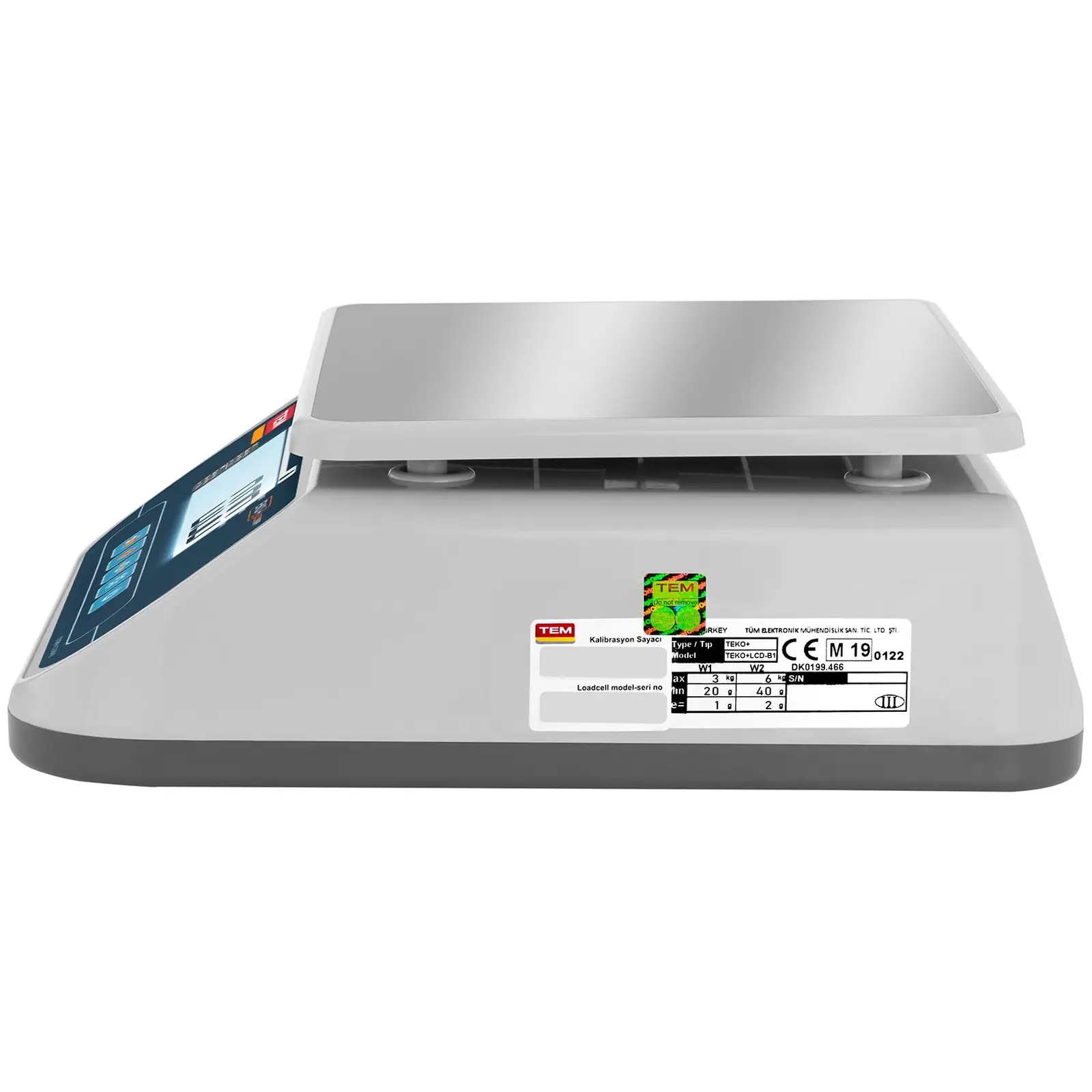 Balanza de mesa - calibrada - 6 kg / 2 g - LCD