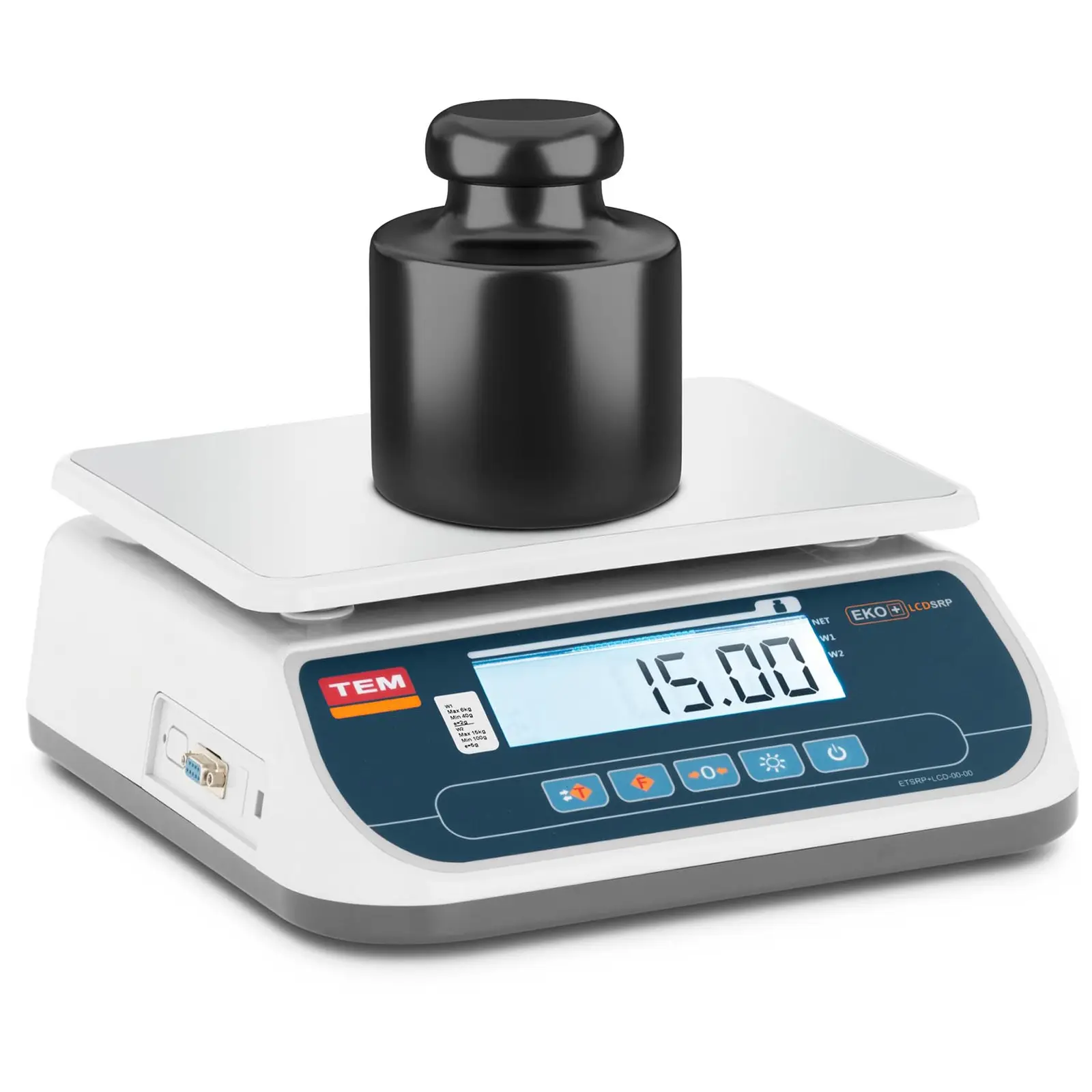 Balanza de mesa - calibrada - 15 kg / 5 g - LCD