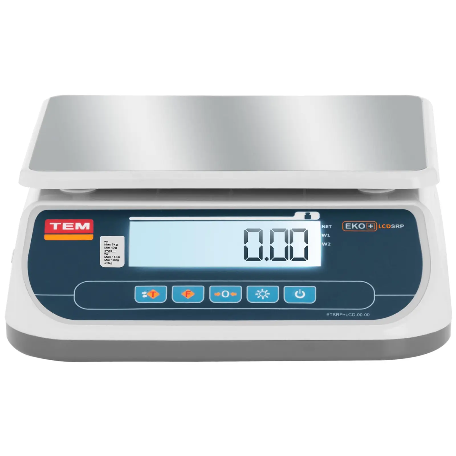 Asztali mérleg - hitelesített - 15 kg/5 g - Dual LCD