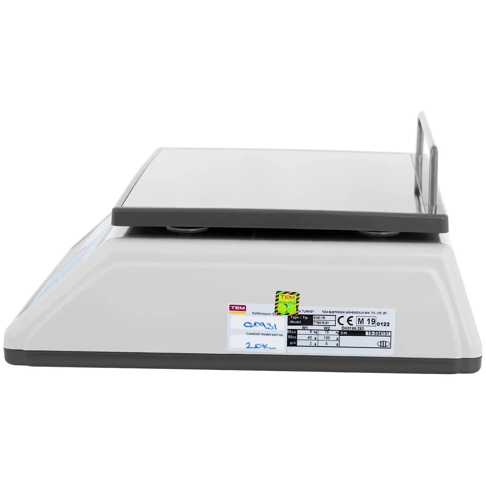 Stolní váha - cejchovaná - 15 kg / 5 g - 23 x 30 cm - LCD (Sčítání: Ano)