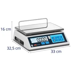 Pöytävaaka - varmennettu - 15 kg / 5 g - LCD - muisti
