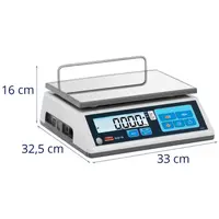 Balanza de mesa - calibrada - 15 kg / 5 g - LCD - memoria