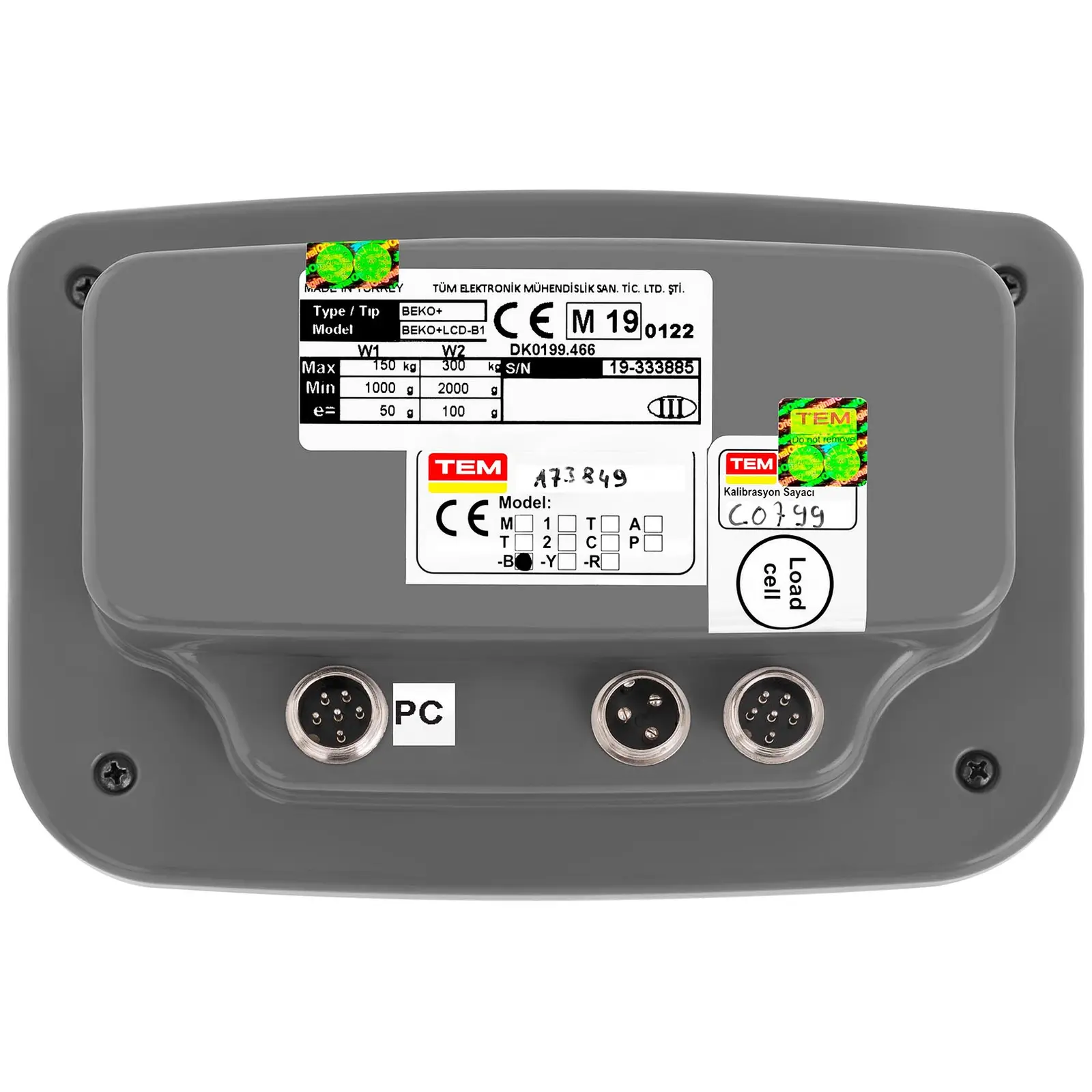 Paketwaage - geeicht - 300 kg / 100 g - 60 x 50 cm