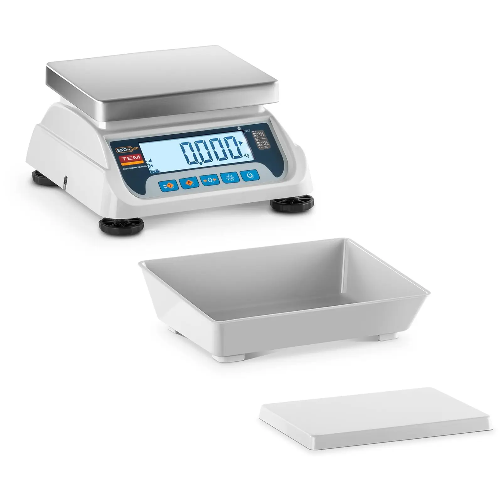 Balanza de mesa - calibrada - 6 kg / 2 g - LCD