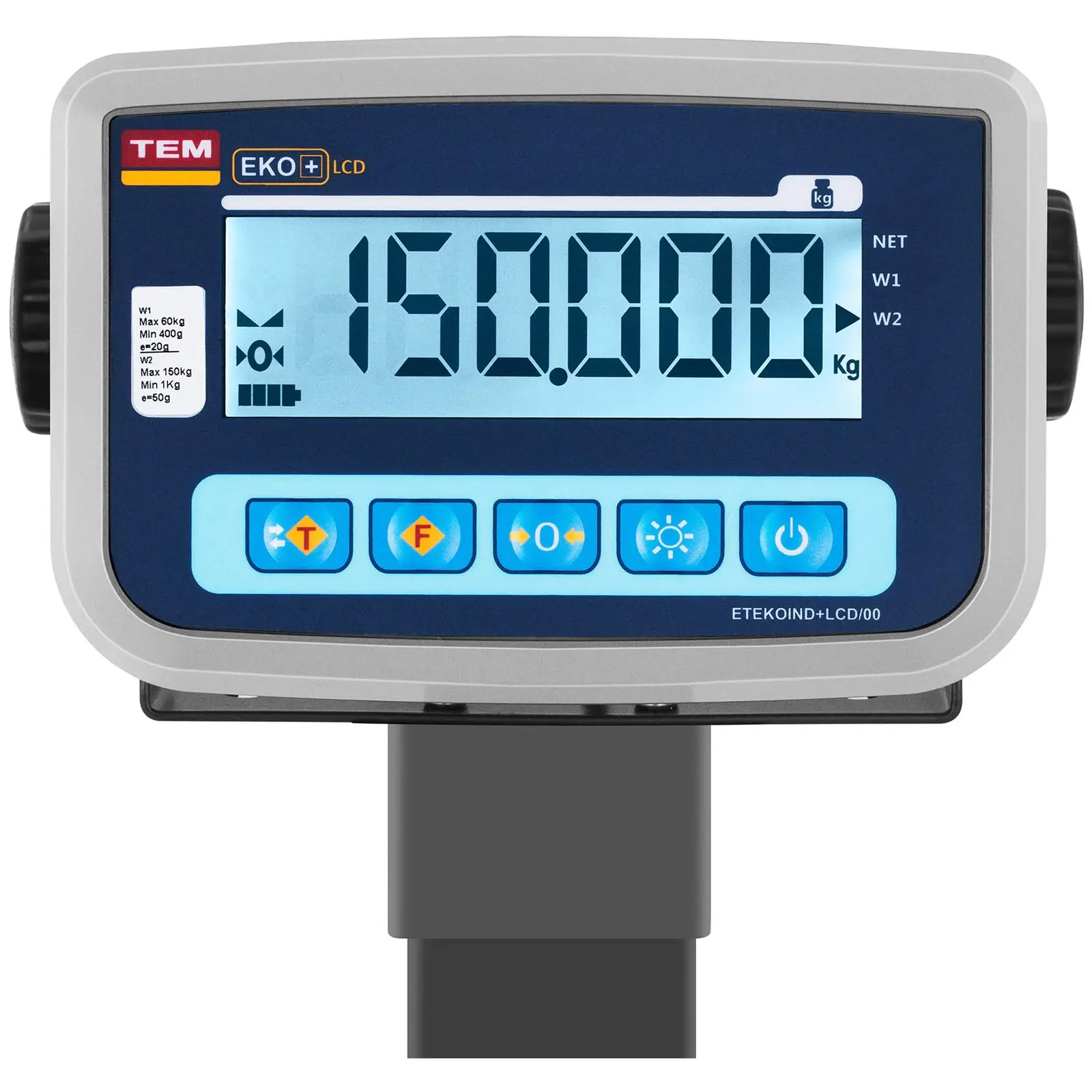 Plošinová váha - cejchovaná - 150 kg / 0,05 kg - 50 x 40 cm - antistatická - LCD (Tárování: Ano)