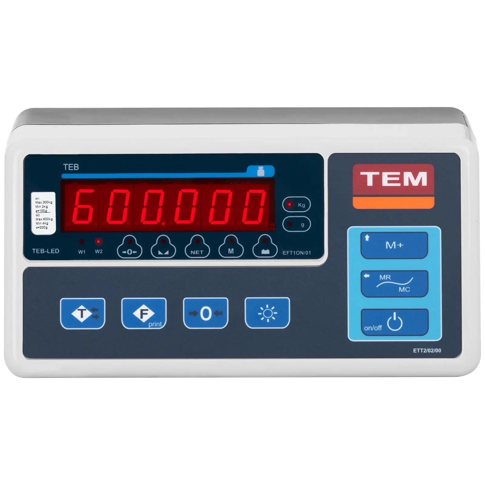 Podlahová váha - cejchovaná - 600 kg / 0,2 kg - 100 x 120 cm - LED (Tárování: Ano)