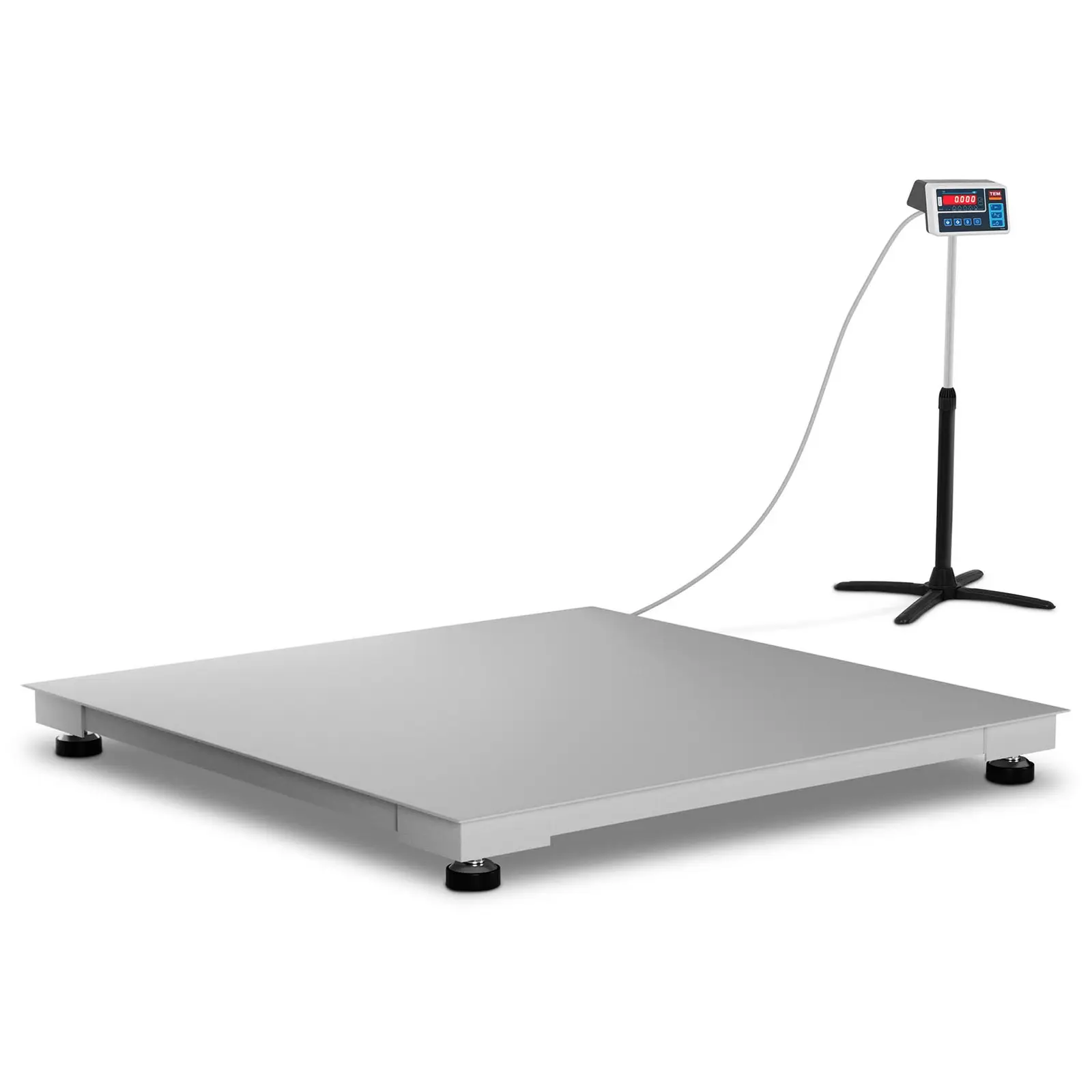 Vloerweegschaal - gekalibreerd - 1.500 kg / 500 g - 120 x 120 cm - LED