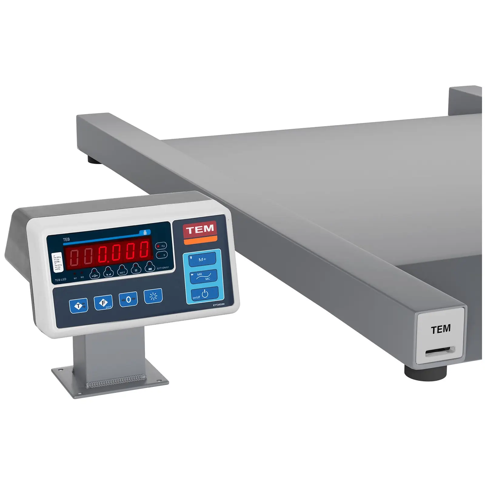 Podlahová váha - cejchovaná - 600 kg / 200 g - 100 x 90 cm - LED