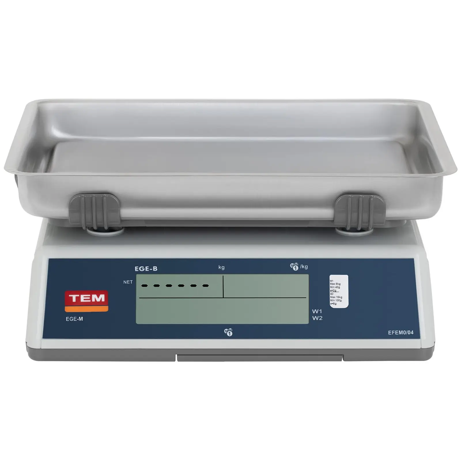 Waga kalkulacyjna - legalizacja - 15 kg / 5 g - 27,8 x 32,8 cm - 2 wyświetlacze LCD