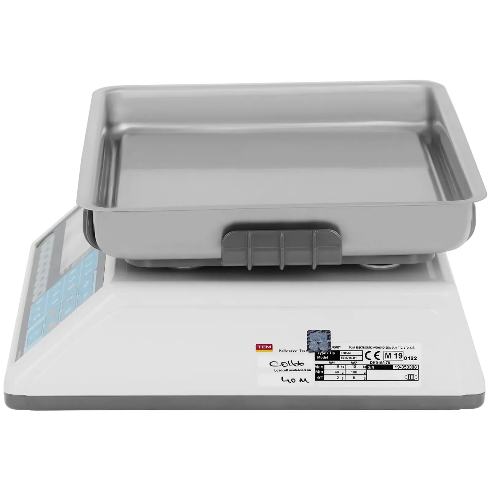 Árszorzós mérleg - hitelesített - 15 kg / 5 g - dupla-LCD