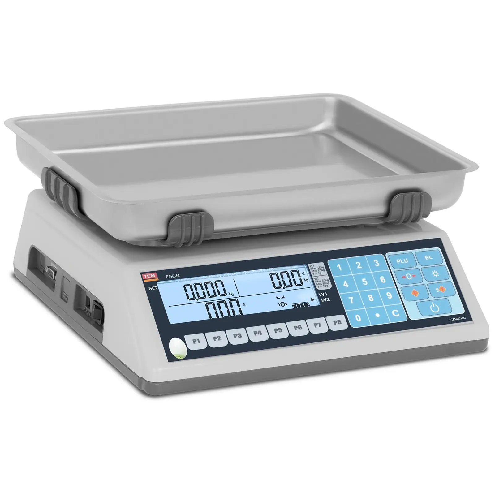 Preisrechenwaage - geeicht - 30 kg / 10 g - Dual-LCD