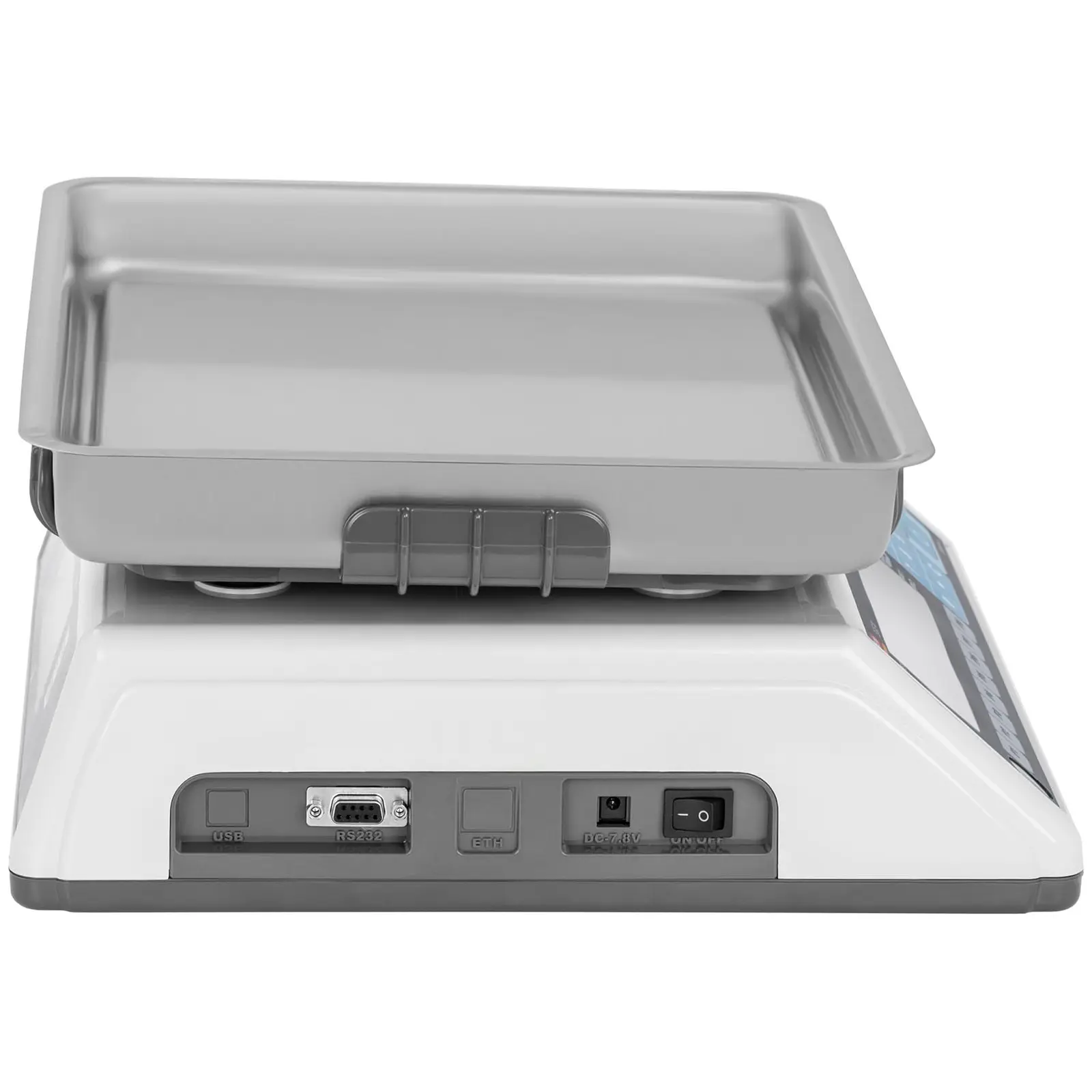 Obchodní váha - cejchovaná - 30 kg / 10 g - 27,8 x 32,8 cm - dobíjecí baterie 200 h - duální LCD displej (Přesnost 2: 0.01 kg)