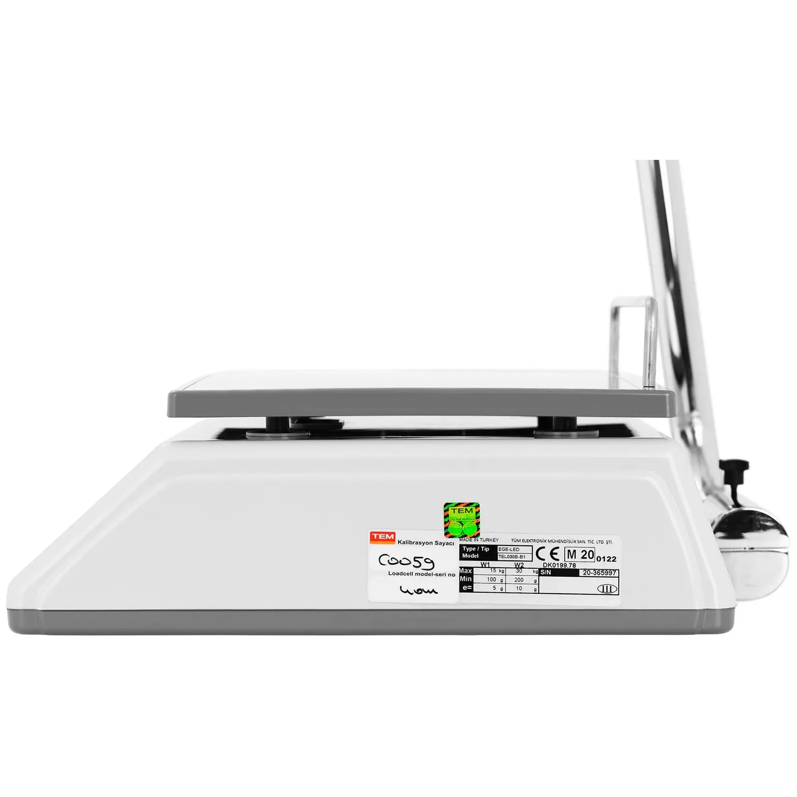 Cântar de calcul al pretului - calibrat - 30 kg / 10 g - 32 x 26,3 cm - display înalt 6 LED (Tare: Da)