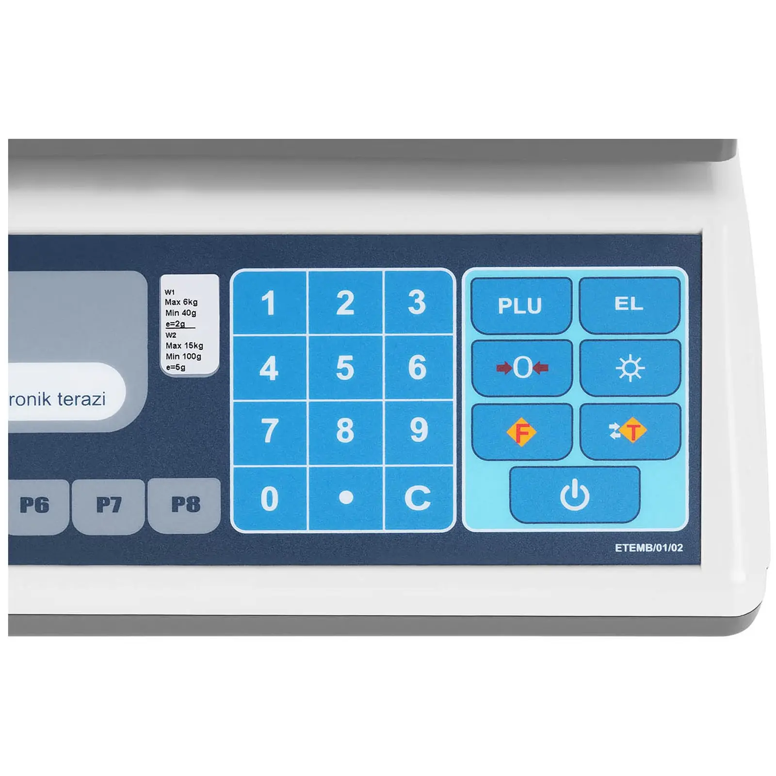 Cântar de calcul al pretului - calibrat - 30 kg / 10 g - 32 x 26,3 cm - display înalt 6 LED (Precizie 1: 0.005 kg)