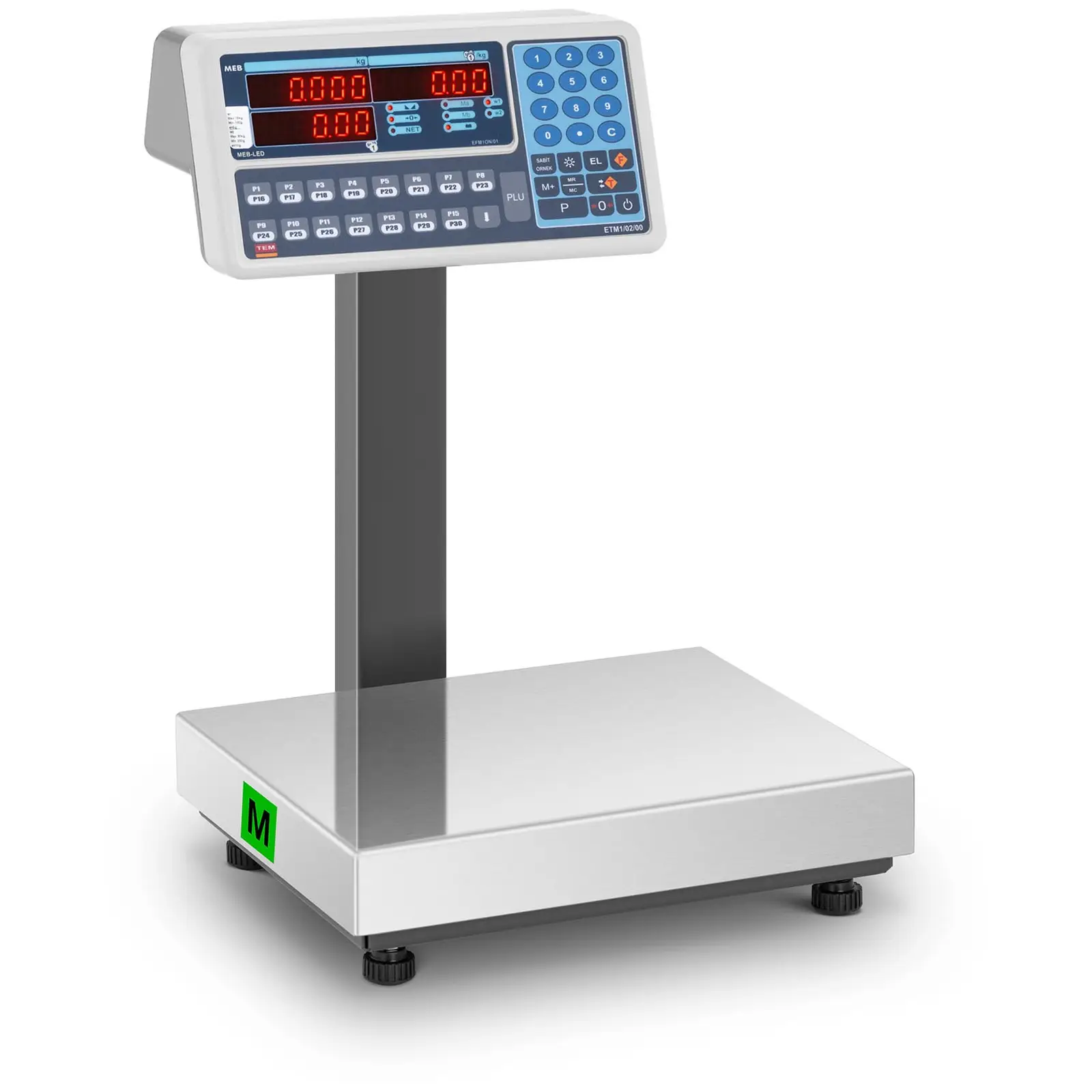 Price Counting Scale Calibrated 30 kg Dual LED - Price Calculating Scales by TEM