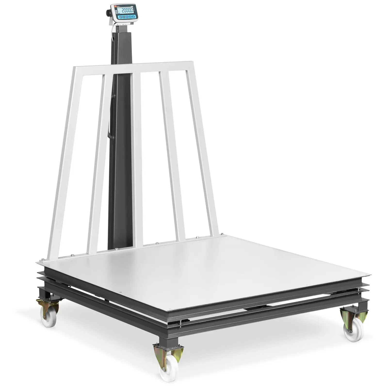 Plošinová váha cejchovaná 500 g (0–1 500 kg) / 1 kg (1 500–2 000 kg) plocha na vážení: 1 500 x 1 500 mm mobilní - Plošinové váhy TEM