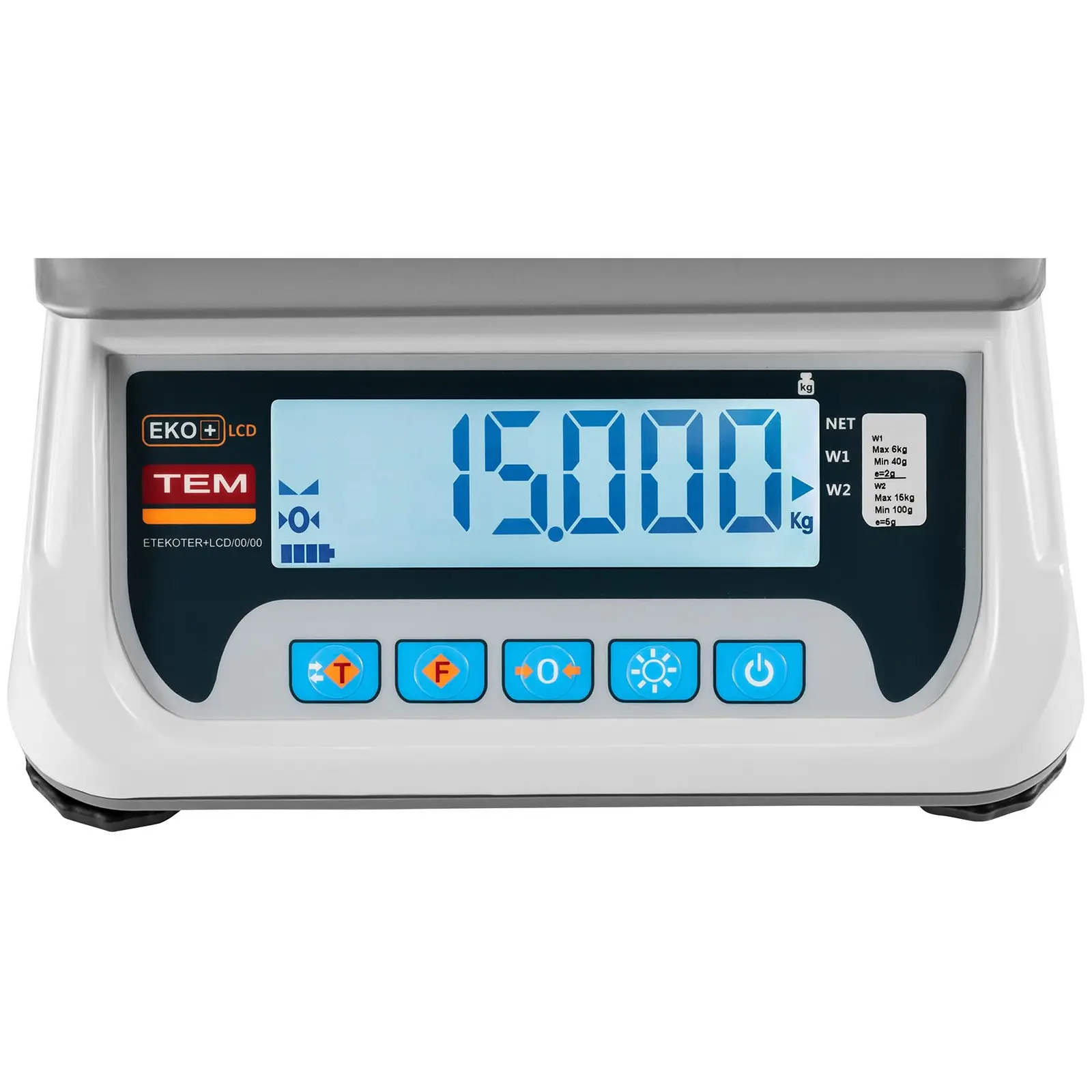 Tischwaage - geeicht Zone 2 - 15 kg / 5 g - LCD (Speichern: Nein)
