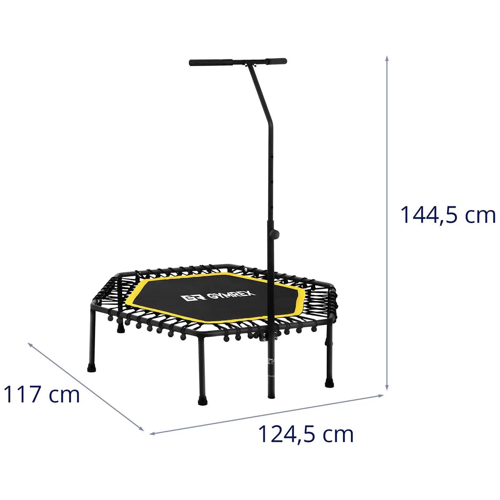 Fitness trampolína - s tyčou - žltá