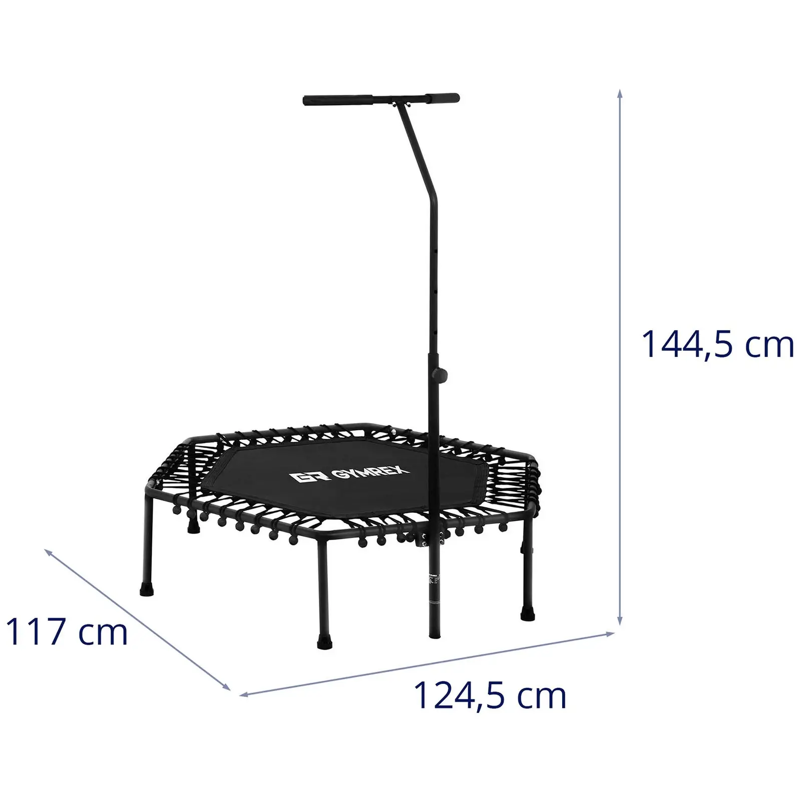 B-varer Fitness-Trampoline - med håndtak - sort