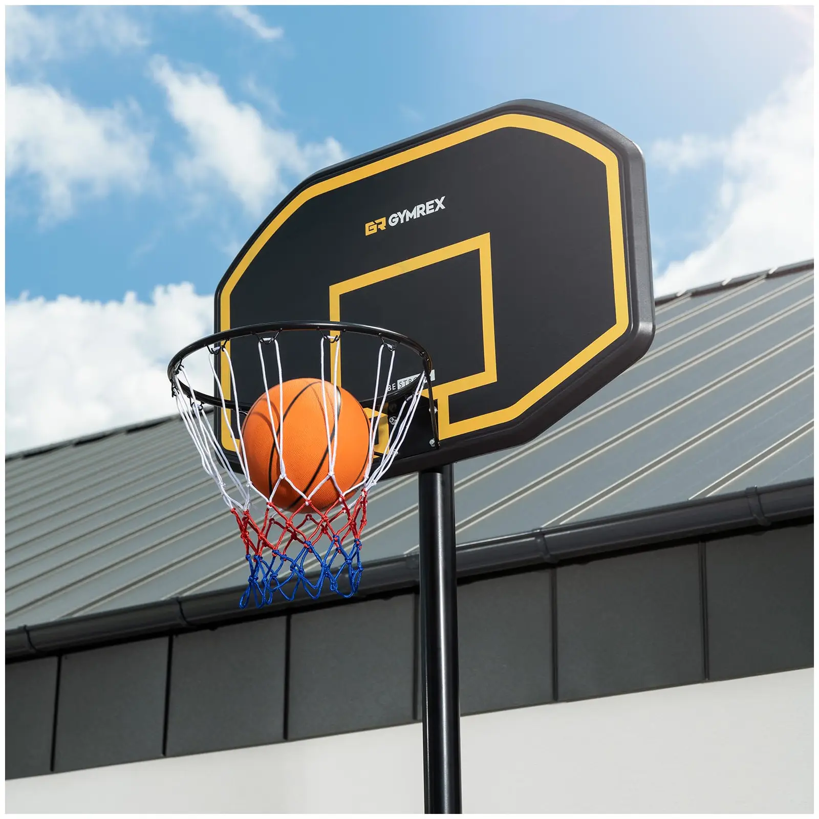 Basketbalový koš - výškově nastavitelný - 200 až 305 cm (Velikost stojanu [cm]: 109 x 52 x 12 cm)