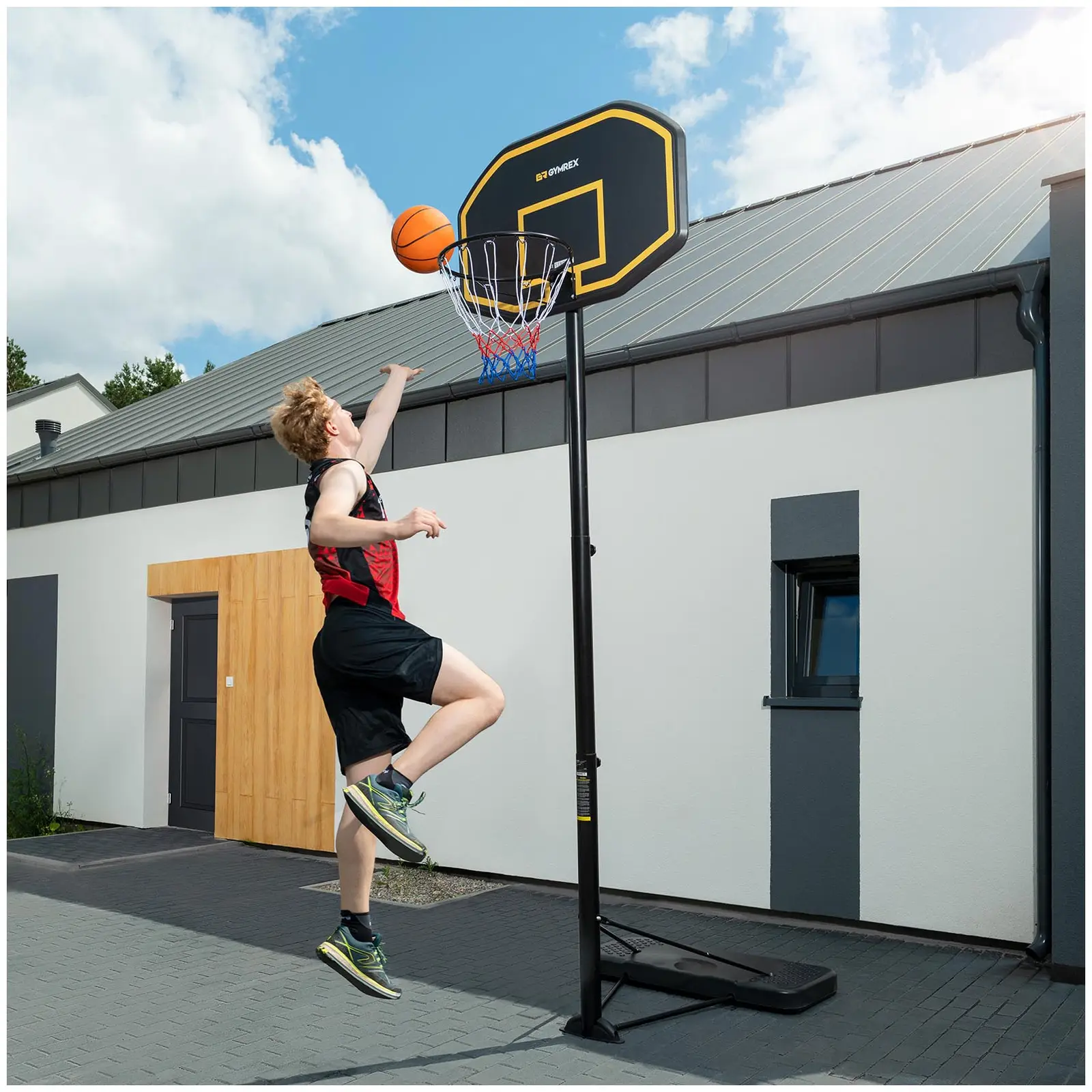 Basketbalový koš - výškově nastavitelný - 200 až 305 cm (Průměr kroužku: 45)