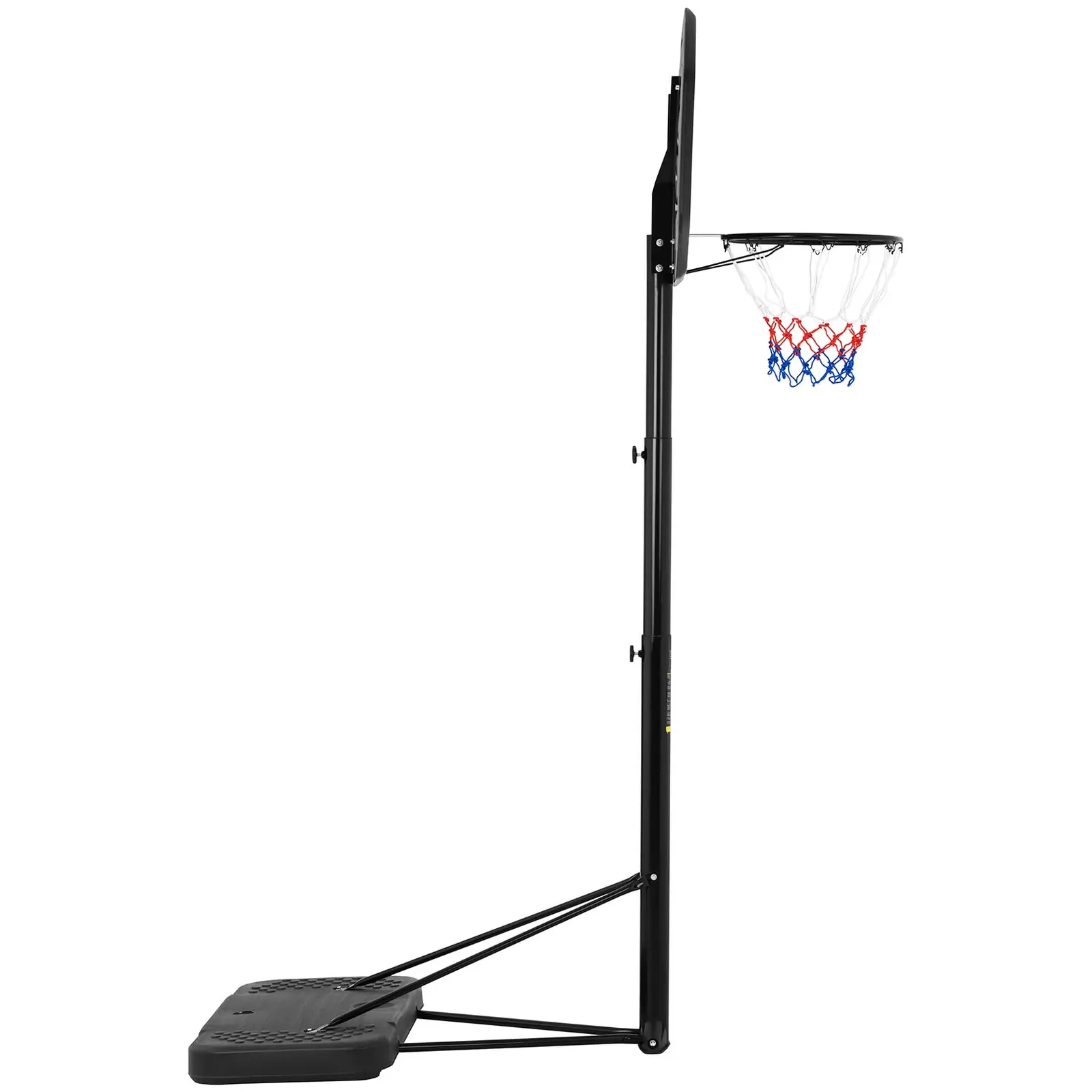 Basketballkurv med stativ - høydejusterbar - 200 til 305 cm.
