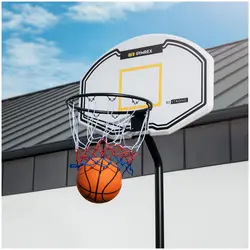 Basketbalpaal - in hoogte verstelbaar - 190 tot 260 cm - witte net