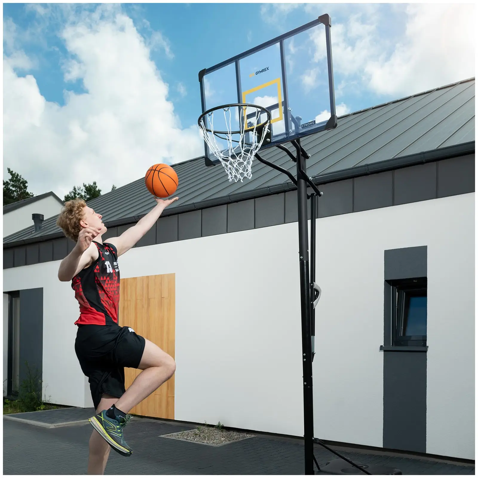 Basketbalový koš - výškově nastavitelný - 230 až 305 cm