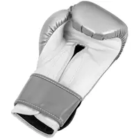 Guantes de boxeo - 12 oz - plateado y blanco
