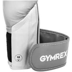 Boxing Gloves - 12 oz - metallic silver and white