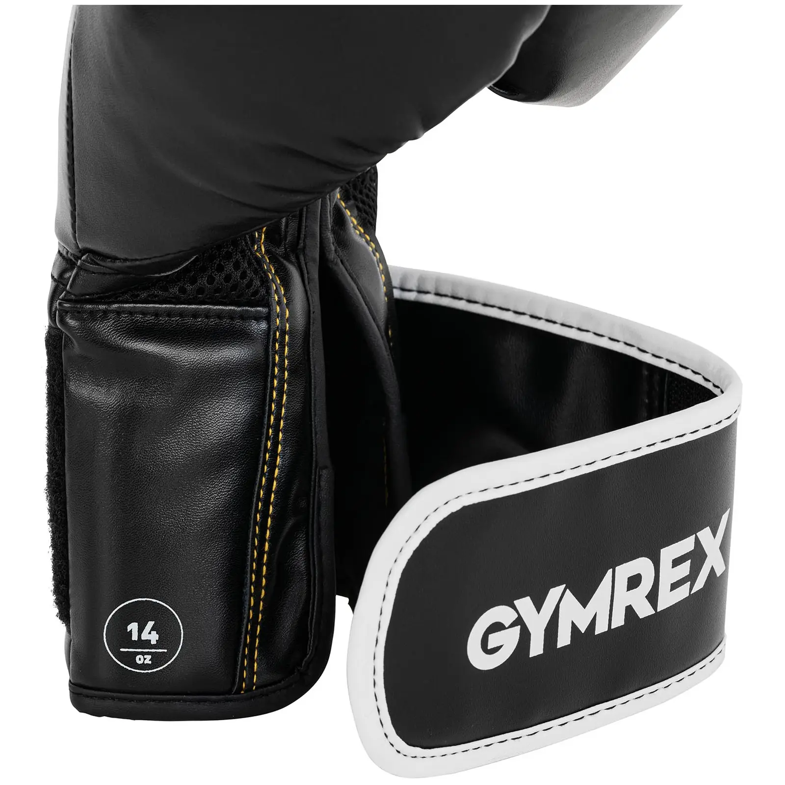 Boxerské rukavice - 14 oz - síťovina uvnitř - černé (Barva: Černá)