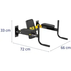 Wall-mounted Dip Station - 4 handles - padded - 120 kg