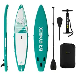 Inflatable SUP Board - 120 kg - green - set with paddle and accessories