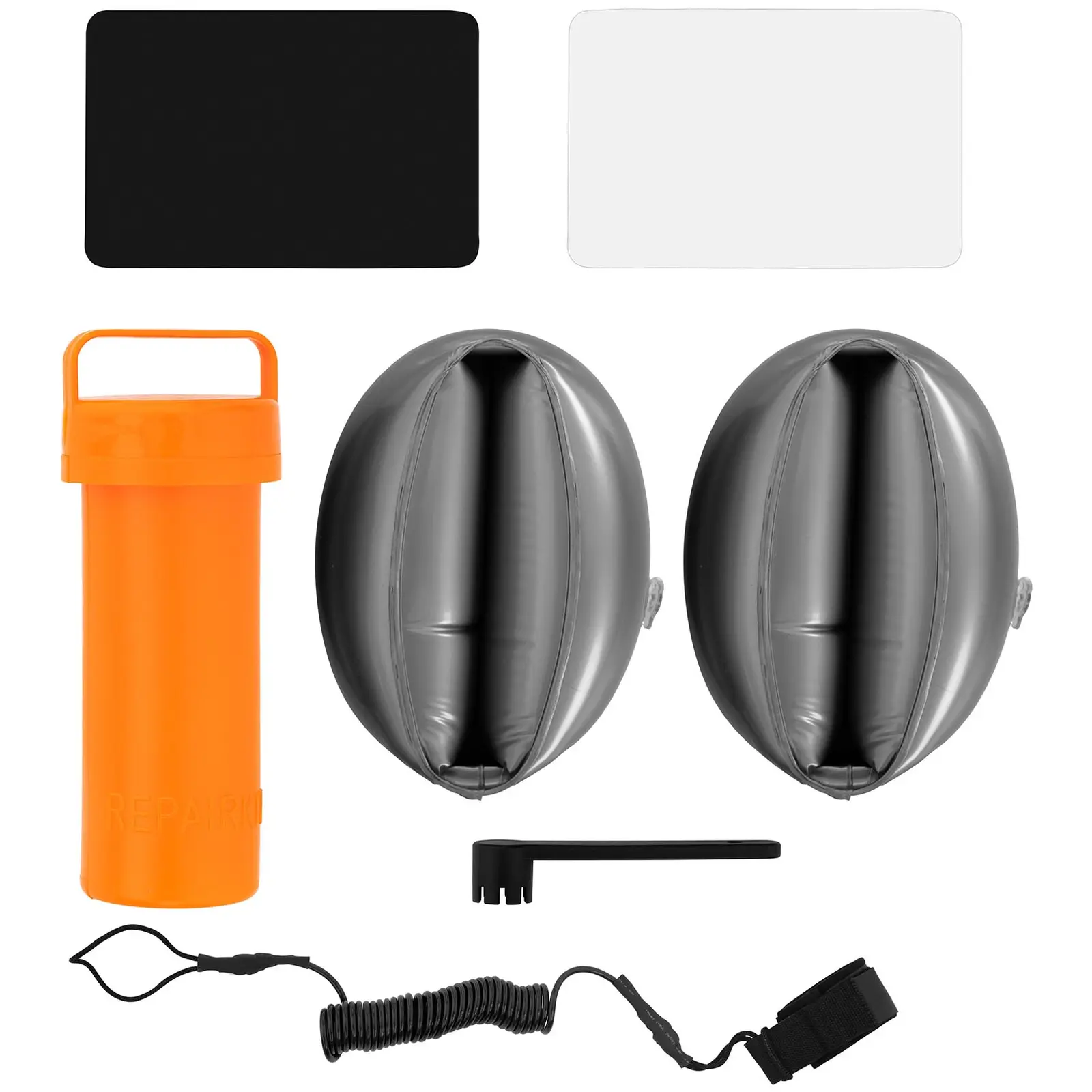 Stand up paddle gonflable - 120 kg - Noir/jaune - Kit incluant pagaie, siège et accessoires - 7