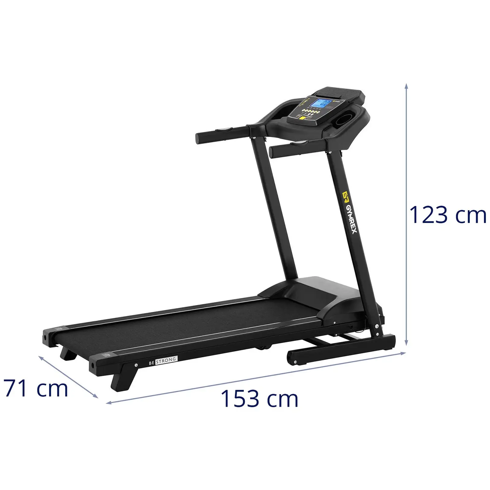 Treadmill - folding - 1,471 W - 1 to 12 km/h - 120 kg - 2 incline levels