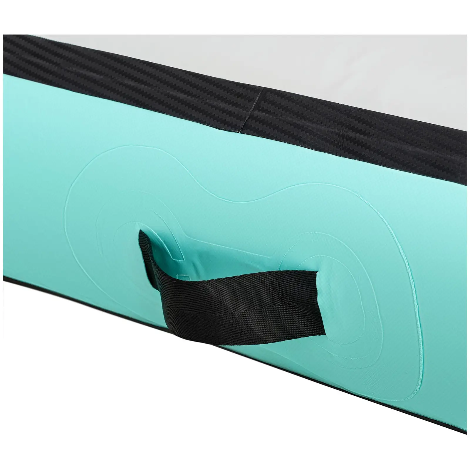 Uppblåsbar gymnastikmatta - 400 x 100 x 20 cm - 170 kg - Grå/grön