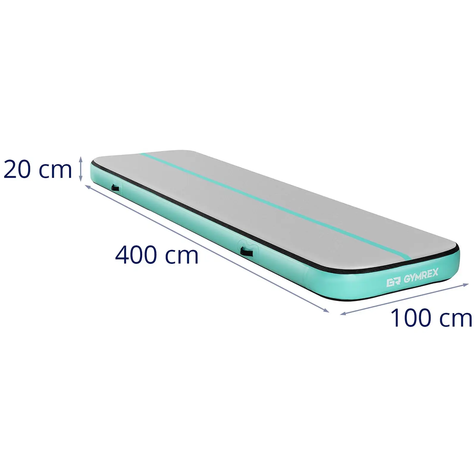 Nadmuchiwana mata gimnastyczna - 170 kg - 400 x 100 x 20 cm - zielony