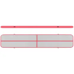 Oppblåsbar treningsmatte - 600 x 100 x 20 cm - 150 kg - grå/rosa