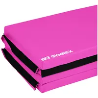 Træningsmåtte - 200 x 100 x 5 cm - kan foldes - Pink - bæreevne 170kg