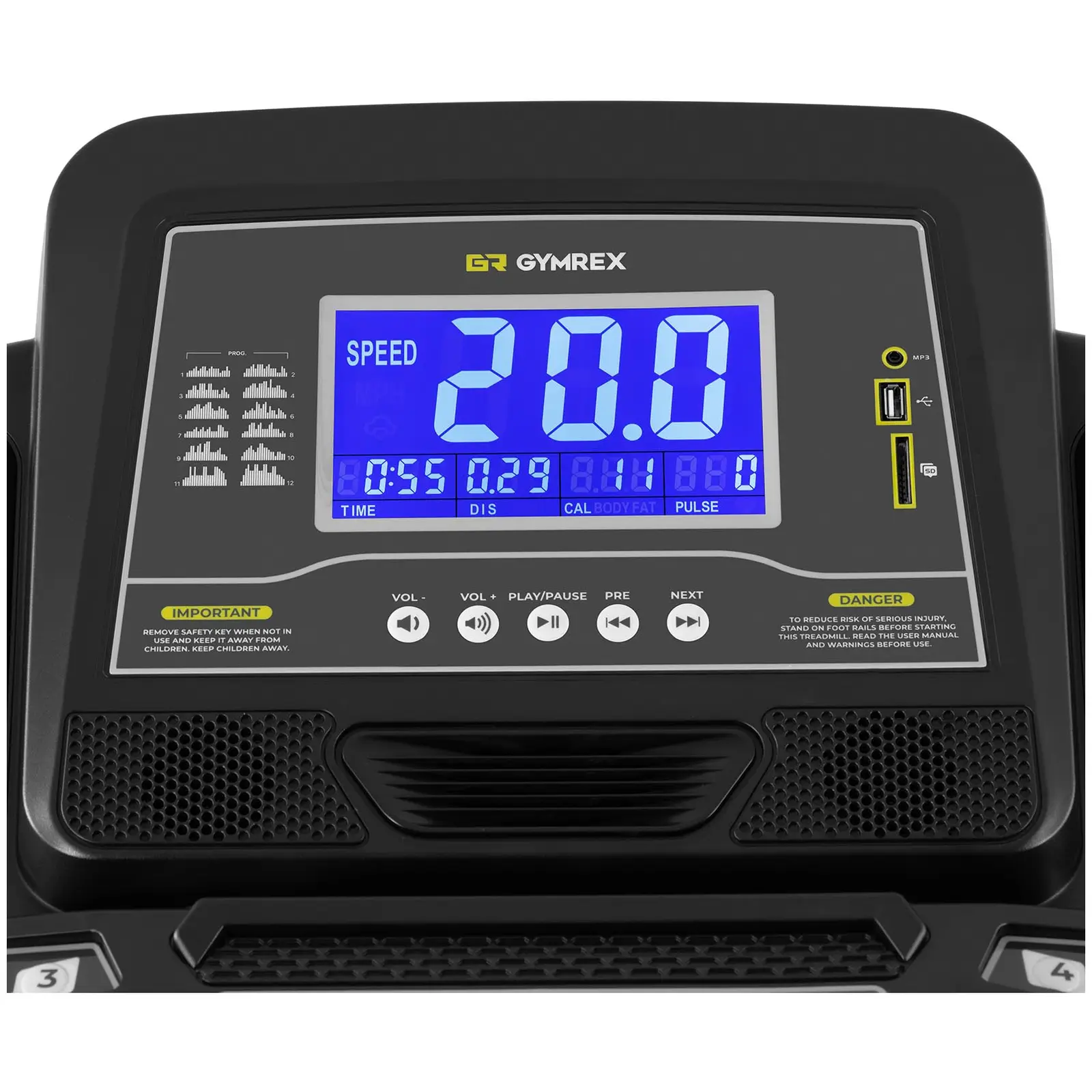 Tapis de course pliable - 1350 W - 1 - 20 km/h - 150 kg - 12 programmes - Ventilateur (Ventilateur: Oui)