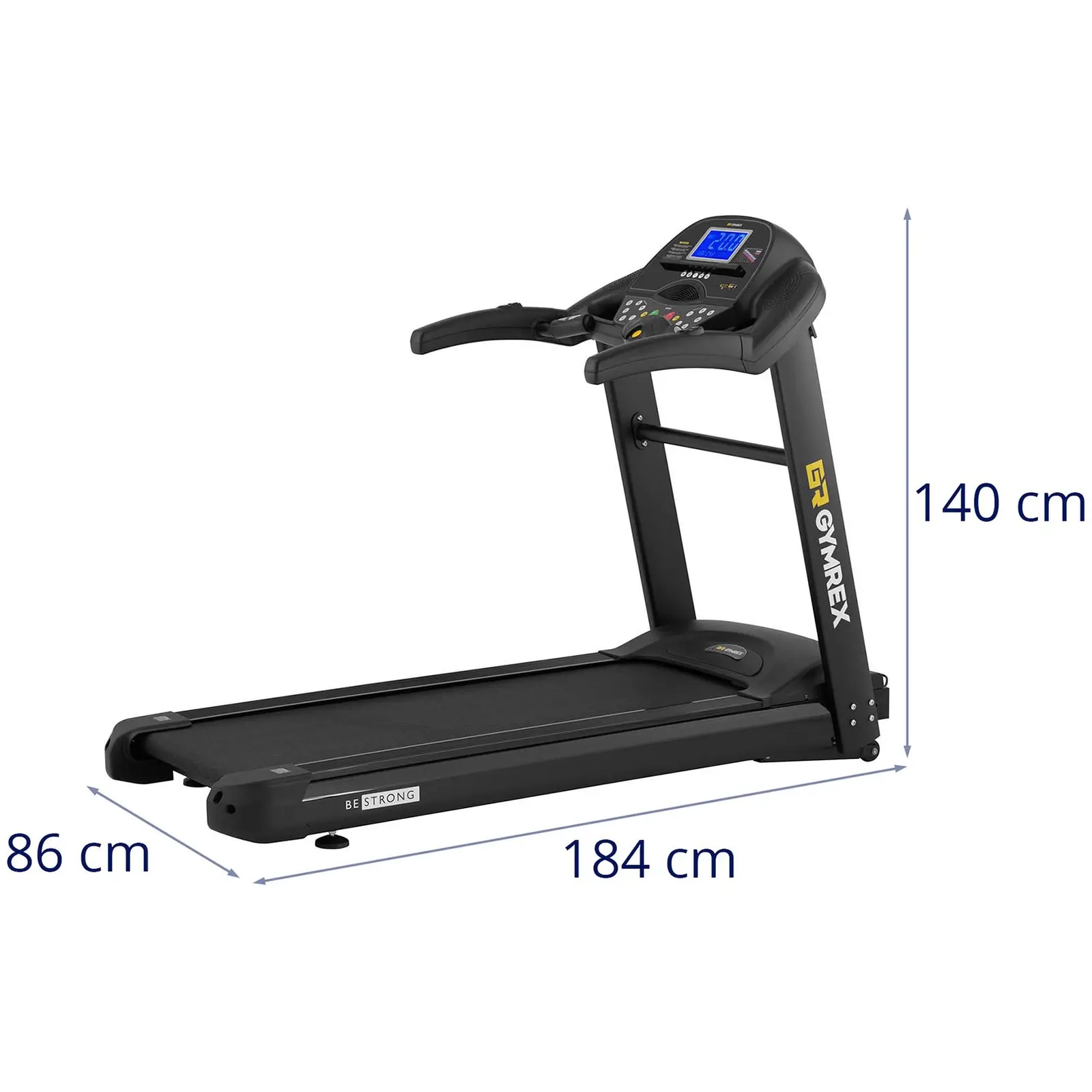 Cinta de correr - 1350 W - 1 - 20 km/h - 120 kg - 12 programas