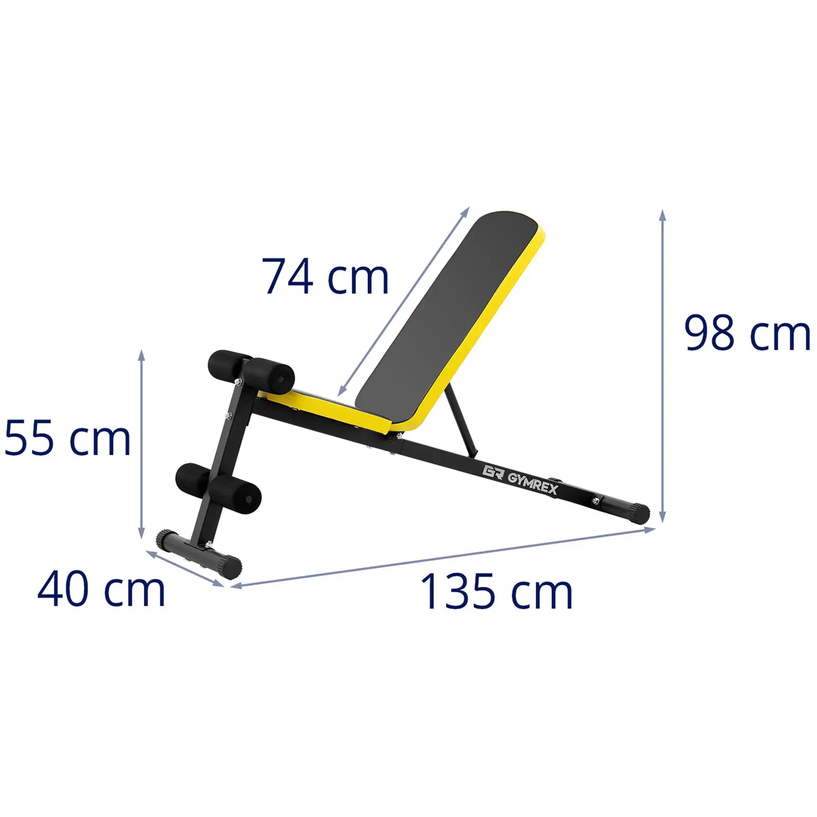 Šikmá lavice - nastavitelná opěrka - 100 kg (Barva: Černá)