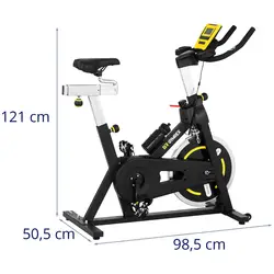 Vélo d'intérieur - Roue d'inertie de 18 kg - Supporte jusqu'à 100 kg - LCD