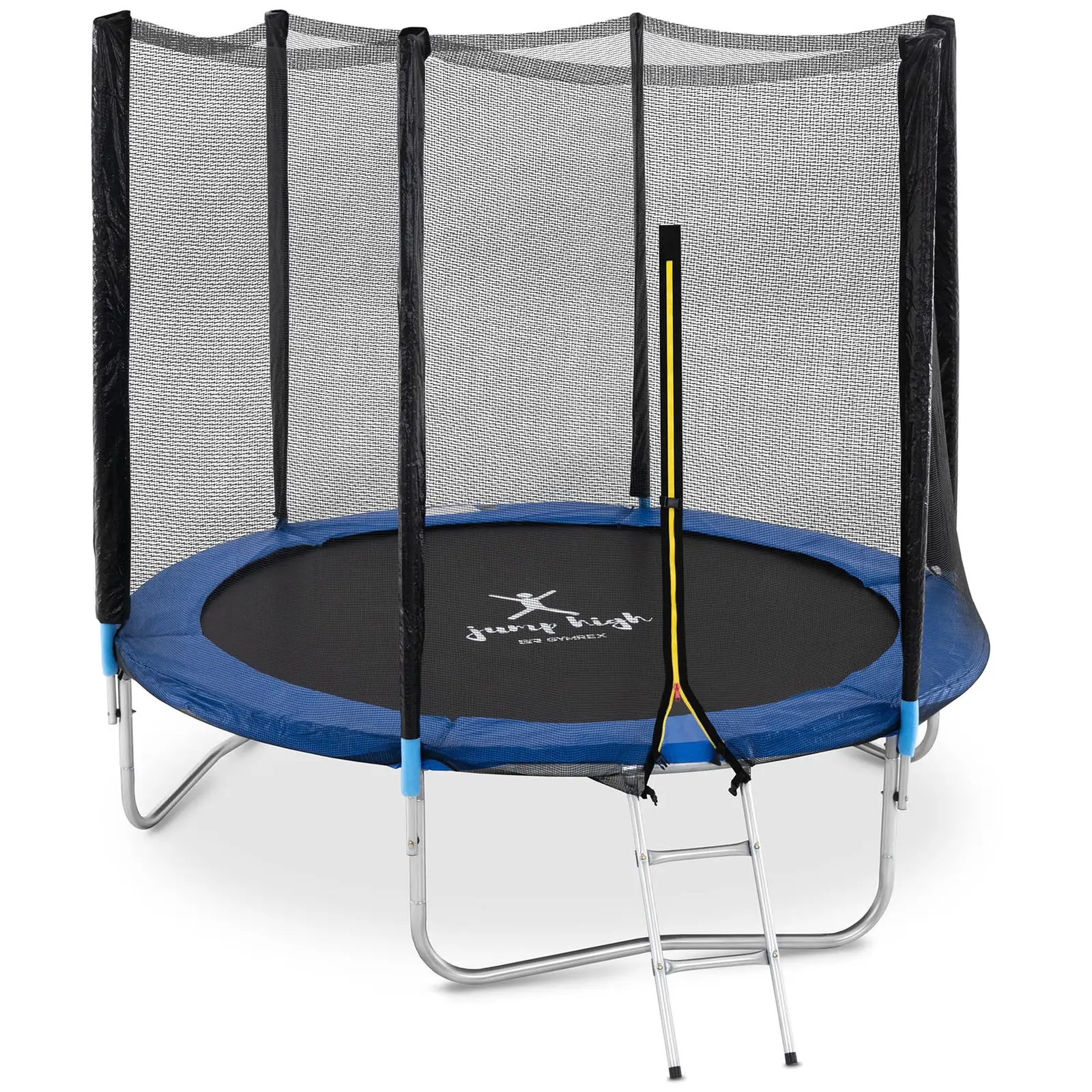 Záhradní trampolína – Ø 244 x 180 cm – 80 kg – síťovina – černá/modrá